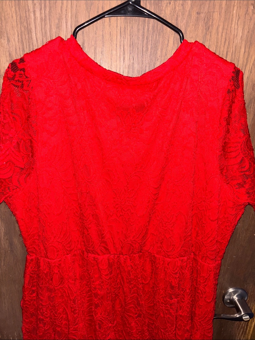 torrid Red Lace Midi Dress with Short Sleeves - Picture 9 of 13